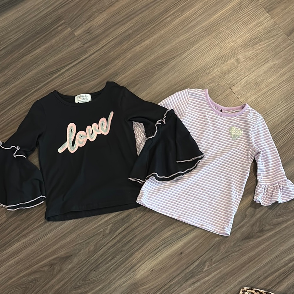 Girls' 4T LOVe glitter Long Sleeve Tops Set NWOT